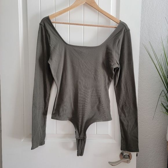 LAST CHANCE Madewell Square Neck Thong Bodysuit - Picture 1 of 4
